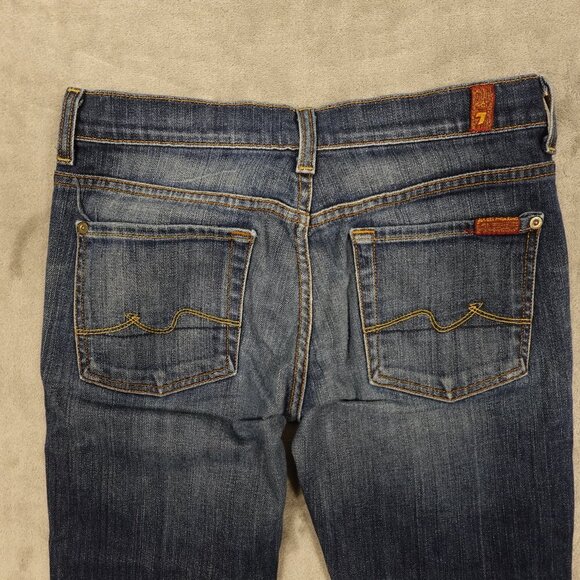 7 for all mankind jeans mid rise bootcut women's 27 blue denim - Picture 11 of 15
